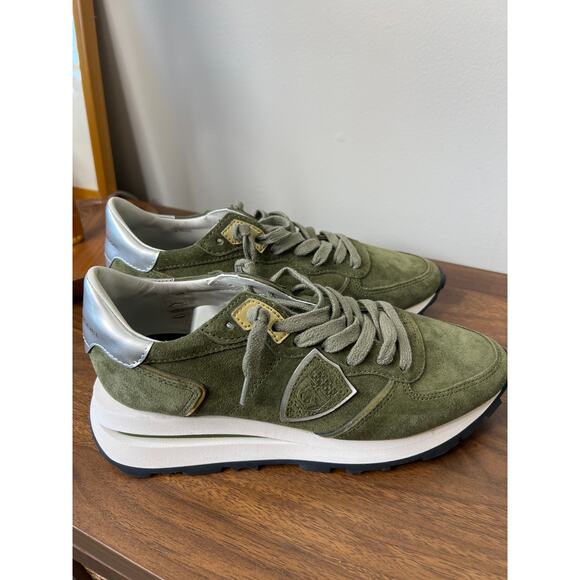 NEW Philippe Model Paris Tropez Haute Low-top Sneakers Women's Green Size: 7 - Picture 4 of 9